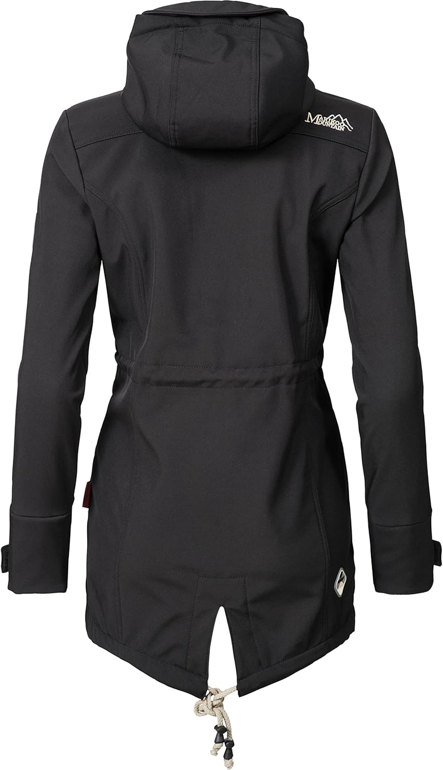 MARIKOO Damen Übergangsjacke Softshellmantel wasserdicht atmungsaktiv mit Kapuze Zimtzicke XS-3XL