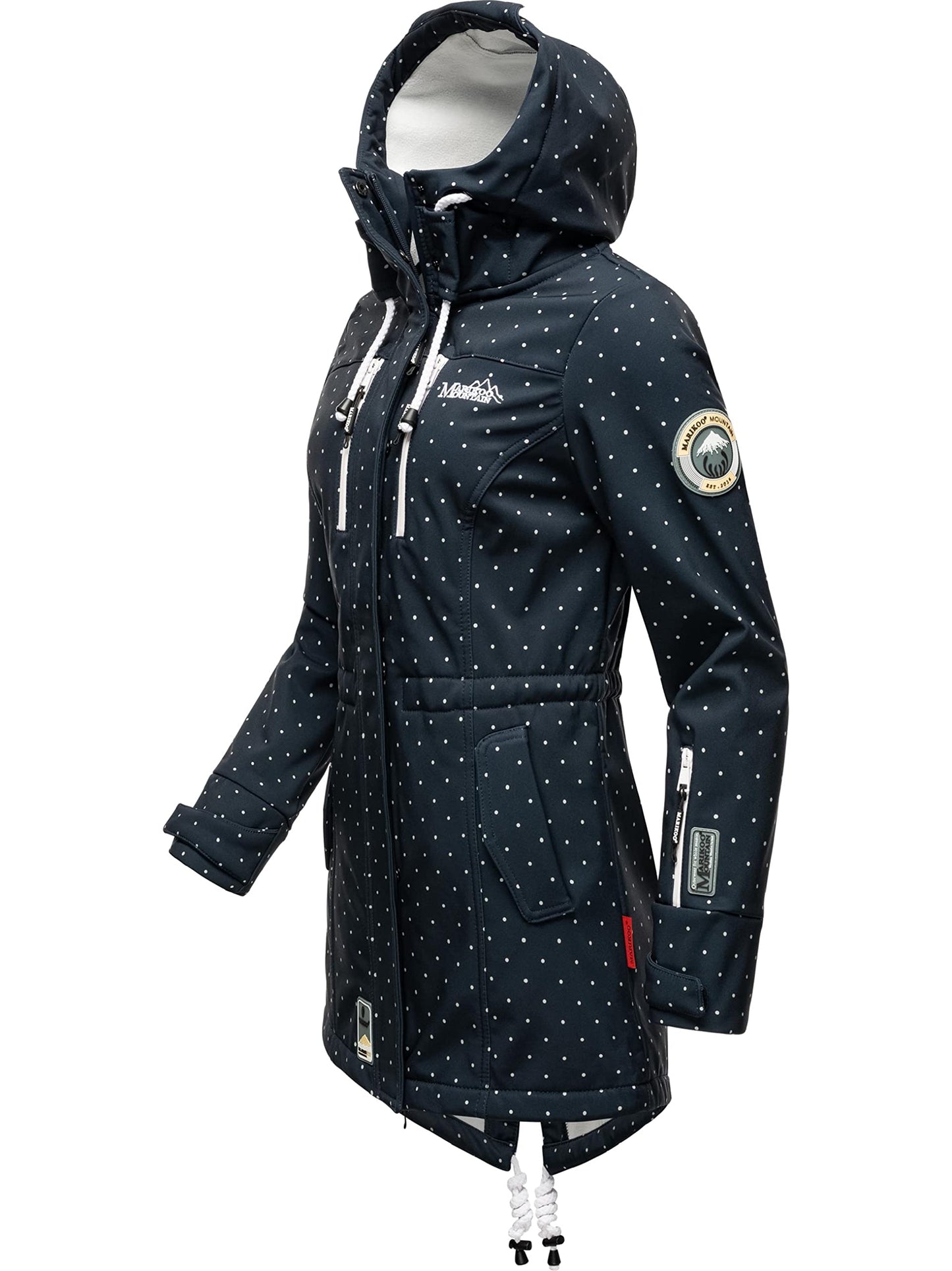 MARIKOO Damen Übergangsjacke Softshellmantel wasserdicht atmungsaktiv mit Kapuze Zimtzicke XS-3XL