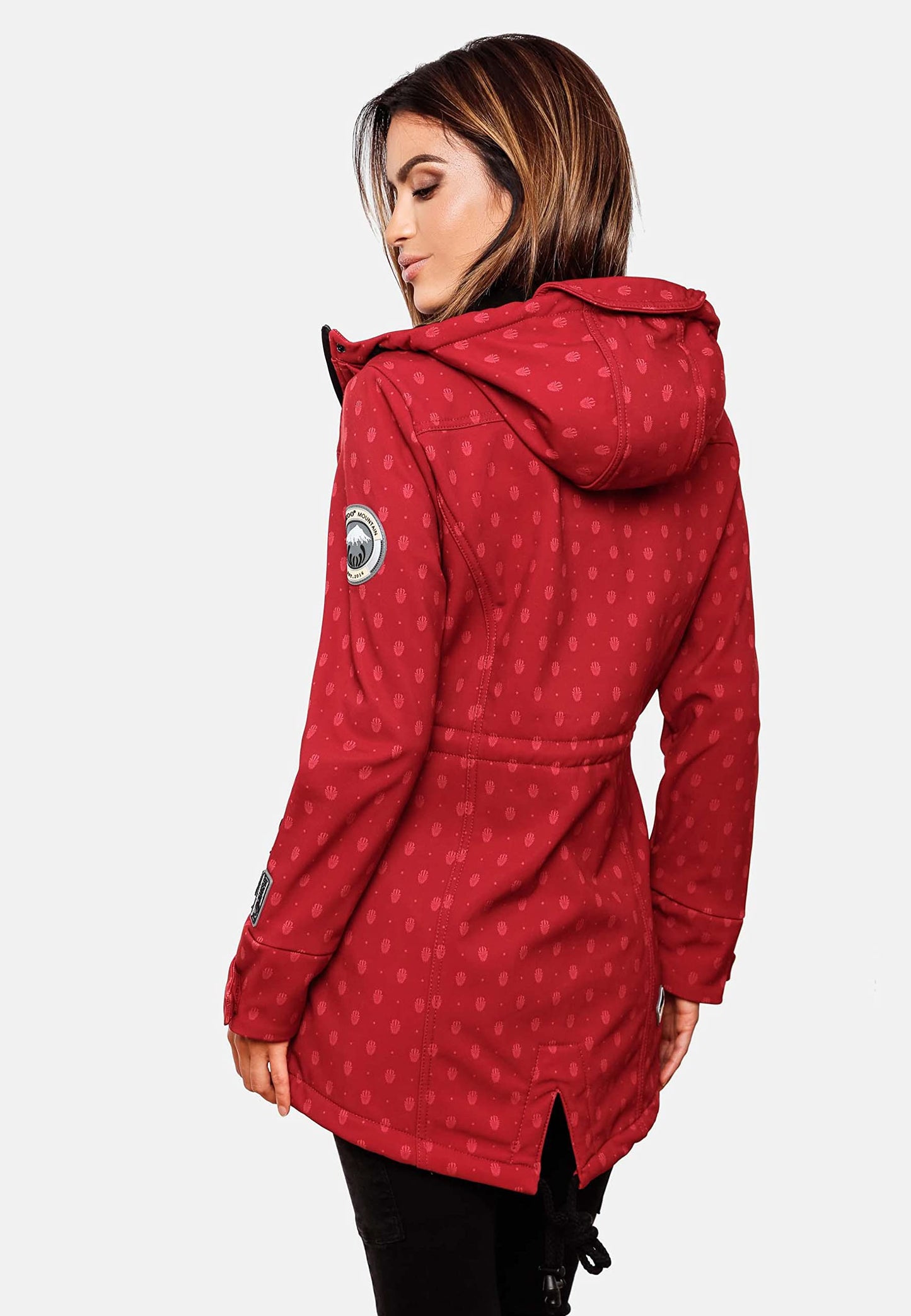MARIKOO Damen Übergangsjacke Softshellmantel wasserdicht atmungsaktiv mit Kapuze Zimtzicke XS-3XL