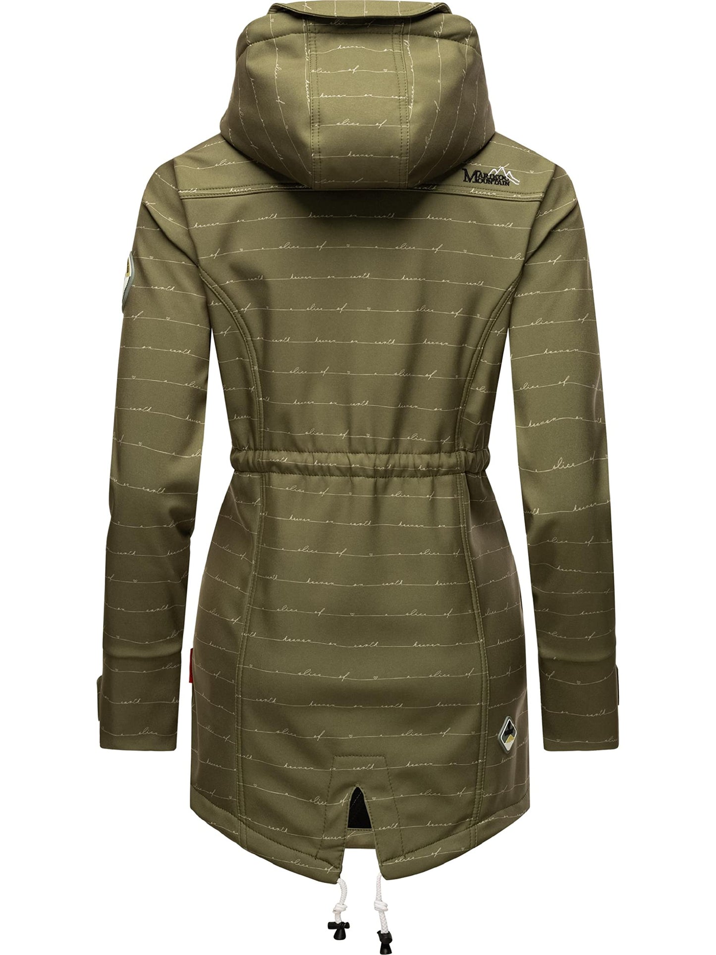 MARIKOO Damen Übergangsjacke Softshellmantel wasserdicht atmungsaktiv mit Kapuze Zimtzicke XS-3XL