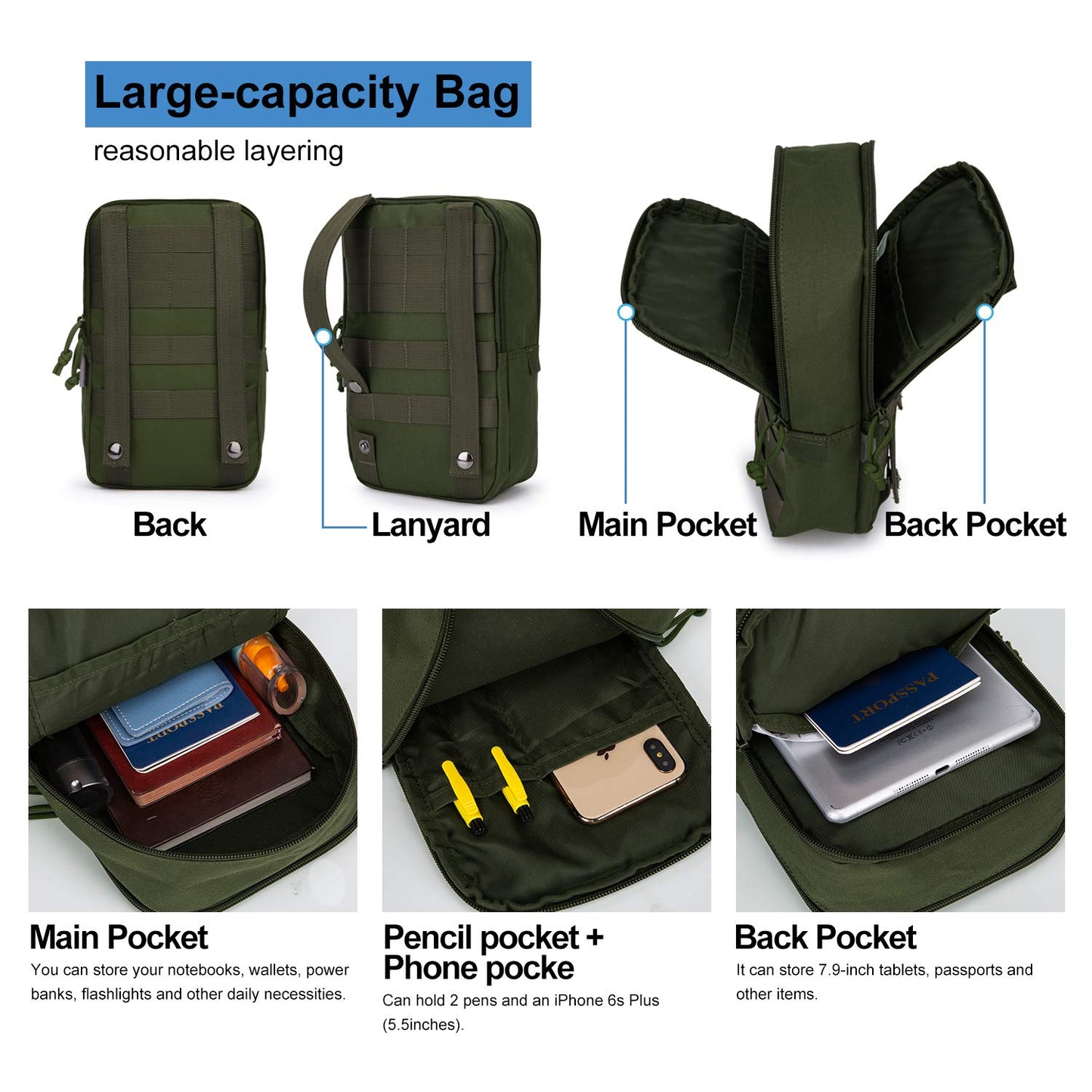 ELB Marder Mardingtop 75L Rucksack Taktischer Rucksack Wanderrucksack Trekkingrucksack YKK Zipper mit der großen Kapazität