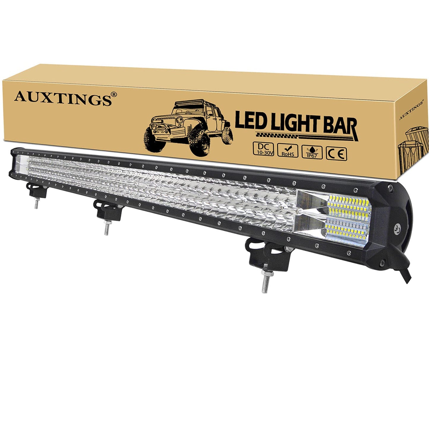 ELB AUXTINGS 22 Zoll 324W dreireihiger LED Arbeitslicht Bar Autoscheinwerfer Offroad Flutlicht Scheinwerfer 6000K imprägniern IP67 Arbeits-Licht 12V 24V