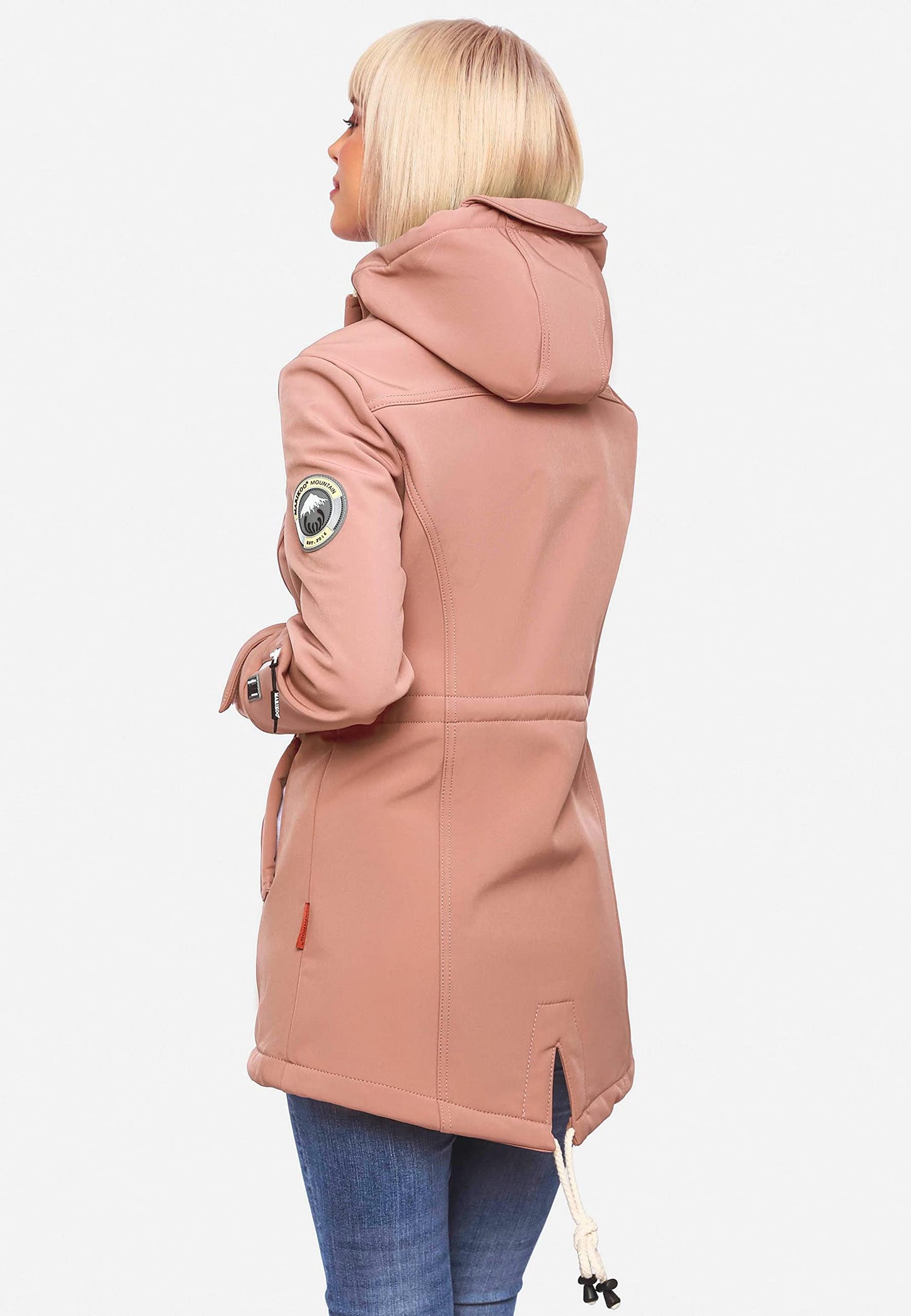 MARIKOO Damen Übergangsjacke Softshellmantel wasserdicht atmungsaktiv mit Kapuze Zimtzicke XS-3XL