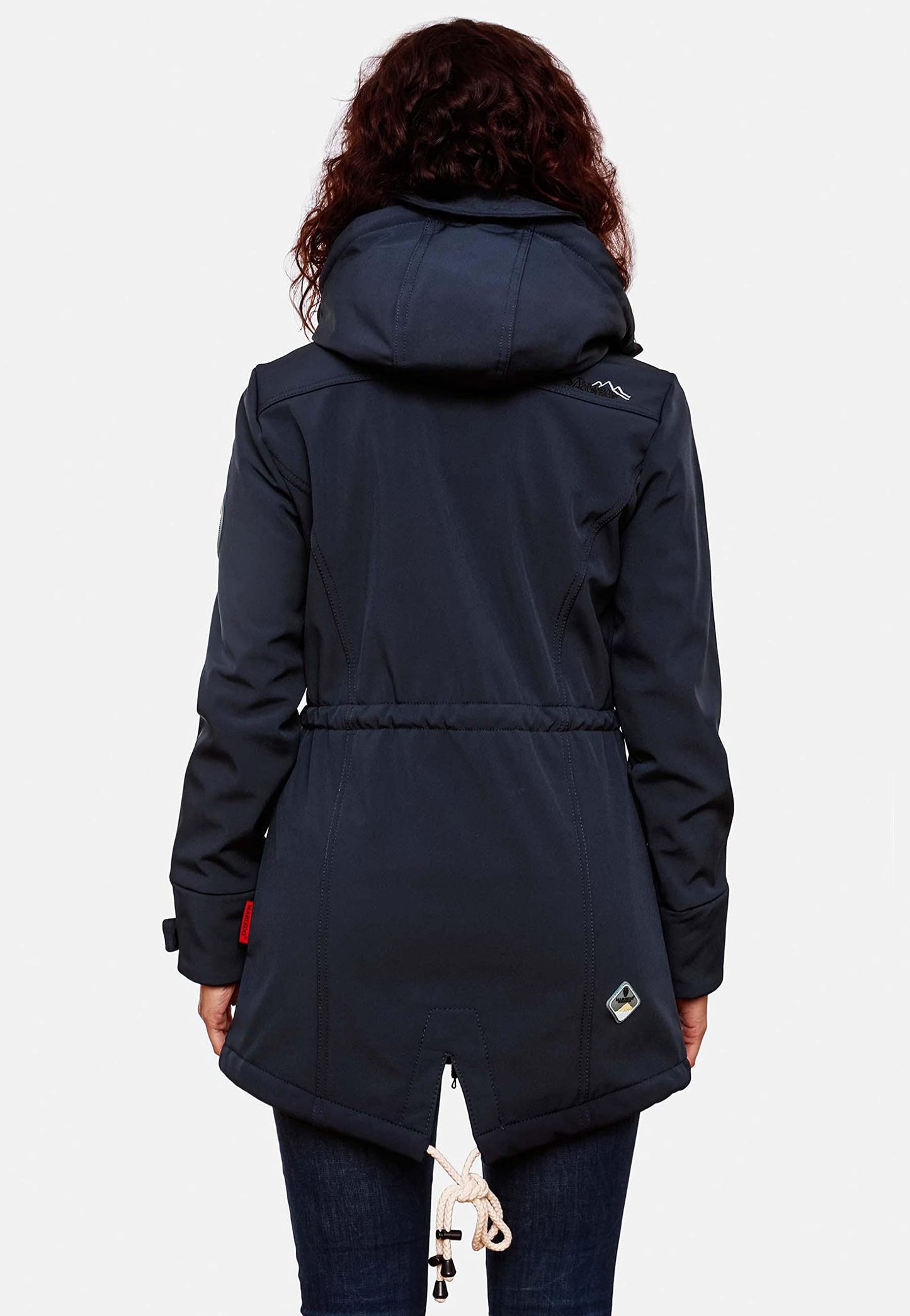 MARIKOO Damen Übergangsjacke Softshellmantel wasserdicht atmungsaktiv mit Kapuze Zimtzicke XS-3XL