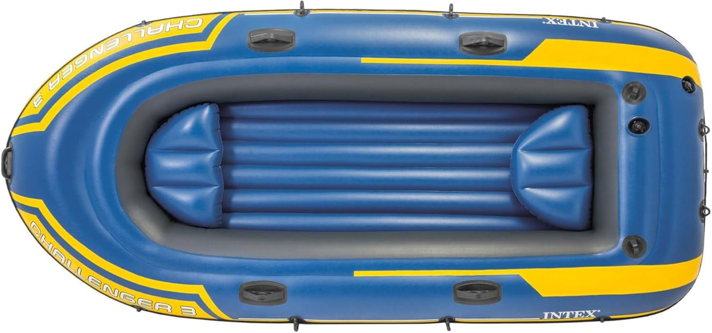 Intex Challenger 3 Set Schlauchboot - 295 x 137 x 43 cm - 3-teilig - Blau / Gelb