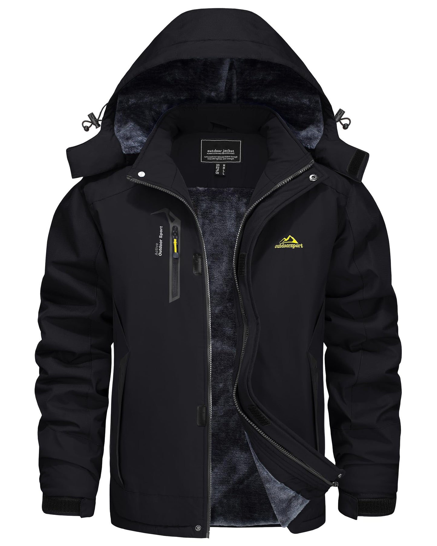KEFITEVD Snowboardjacke Herren Warm Gefüttert Skijacke Wasserdicht Softshell Jacke mit Kapuze Fleece Winterjacke Atmungsaktiv Funktionsjacke