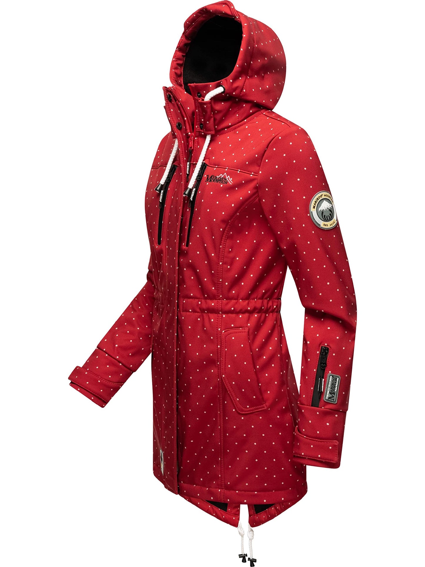 MARIKOO Damen Übergangsjacke Softshellmantel wasserdicht atmungsaktiv mit Kapuze Zimtzicke XS-3XL