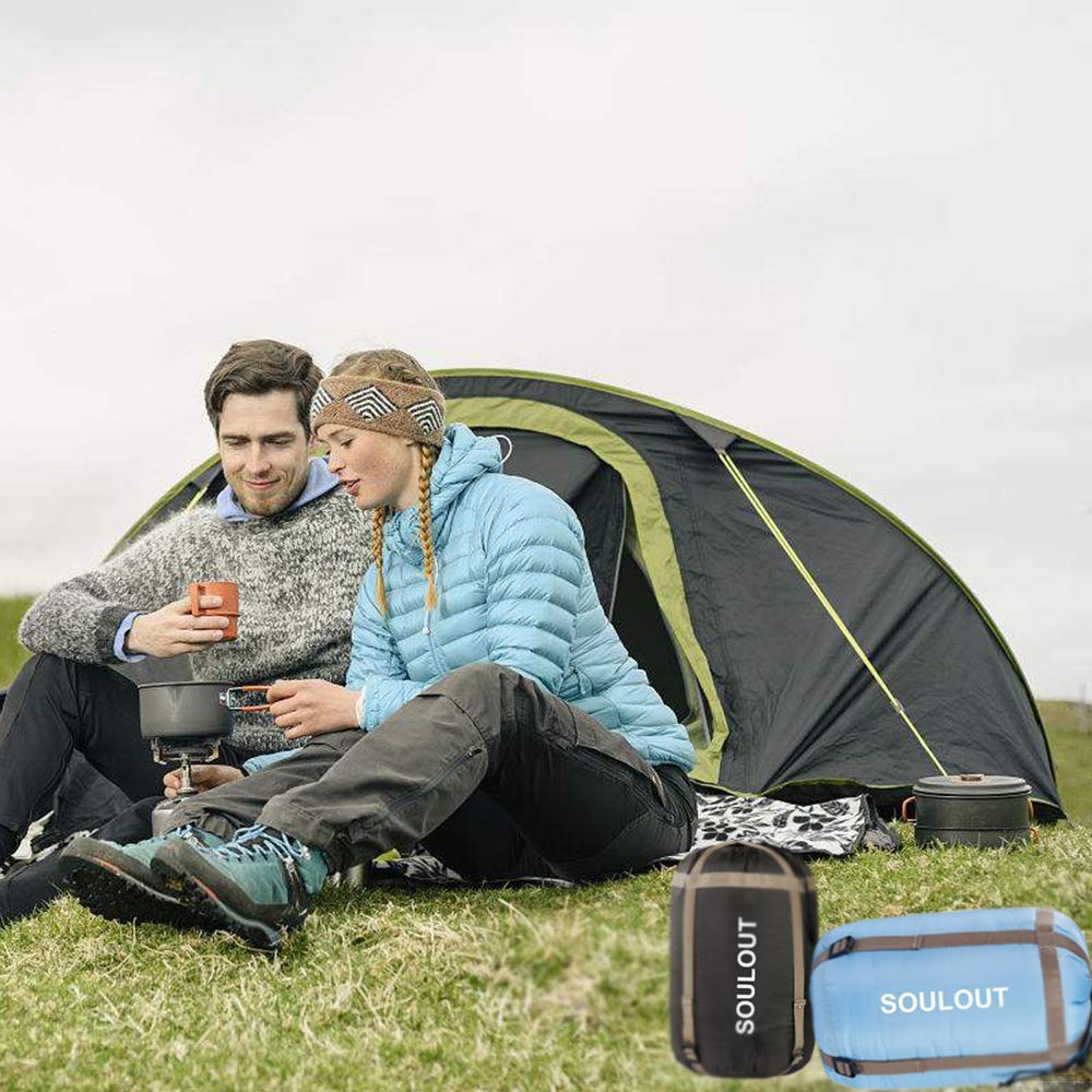 SOULOUT Schlafsack 3-4 Jahreszeiten - Wasserdichter Leichter Deckenschlafsack für Camping, Reisen und Outdoor-Aktivitäten -Ideal für Erwachsene und Kinder - 220 x 83 cm