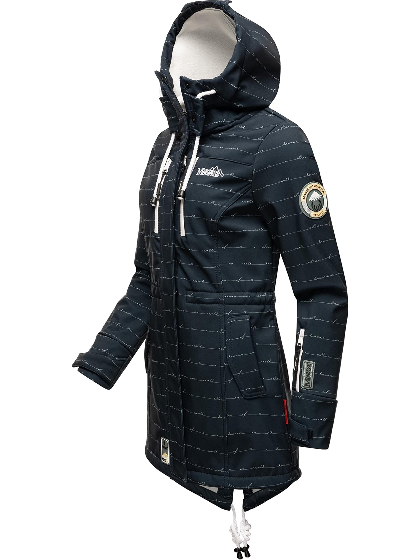 MARIKOO Damen Übergangsjacke Softshellmantel wasserdicht atmungsaktiv mit Kapuze Zimtzicke XS-3XL