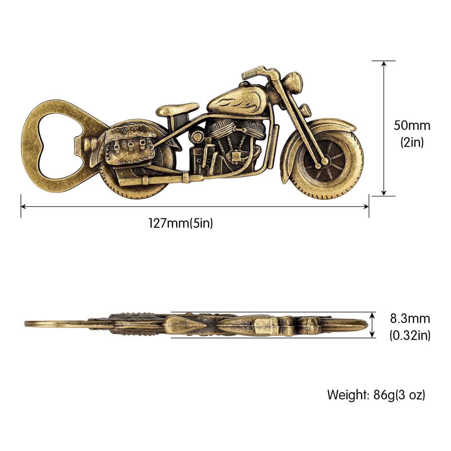 LULLEA Motorrad-Geschenke für Männer, Motorrad-Flaschenöffner, lustige Biergeschenke für Männer, Ihn, Vater, einzigartige dunkelsilberne Gadgets, Vatergeschenke, Valentinstag, Weihnachten, Geschenke