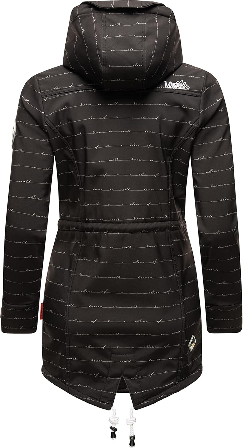 MARIKOO Damen Übergangsjacke Softshellmantel wasserdicht atmungsaktiv mit Kapuze Zimtzicke XS-3XL