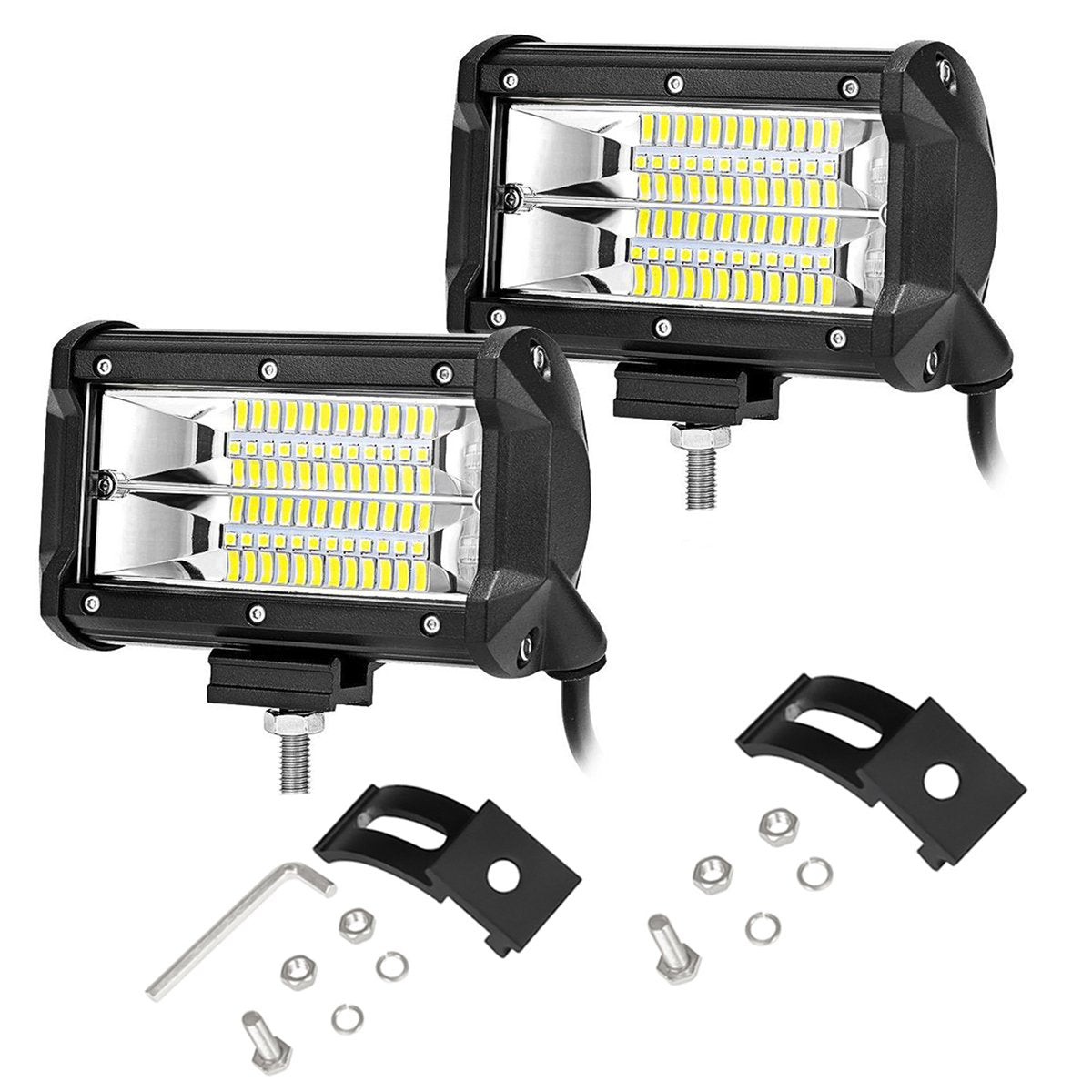 ELB AUXTINGS 22 Zoll 324W dreireihiger LED Arbeitslicht Bar Autoscheinwerfer Offroad Flutlicht Scheinwerfer 6000K imprägniern IP67 Arbeits-Licht 12V 24V