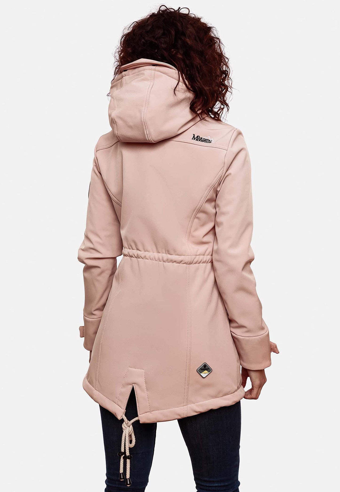 MARIKOO Damen Übergangsjacke Softshellmantel wasserdicht atmungsaktiv mit Kapuze Zimtzicke XS-3XL