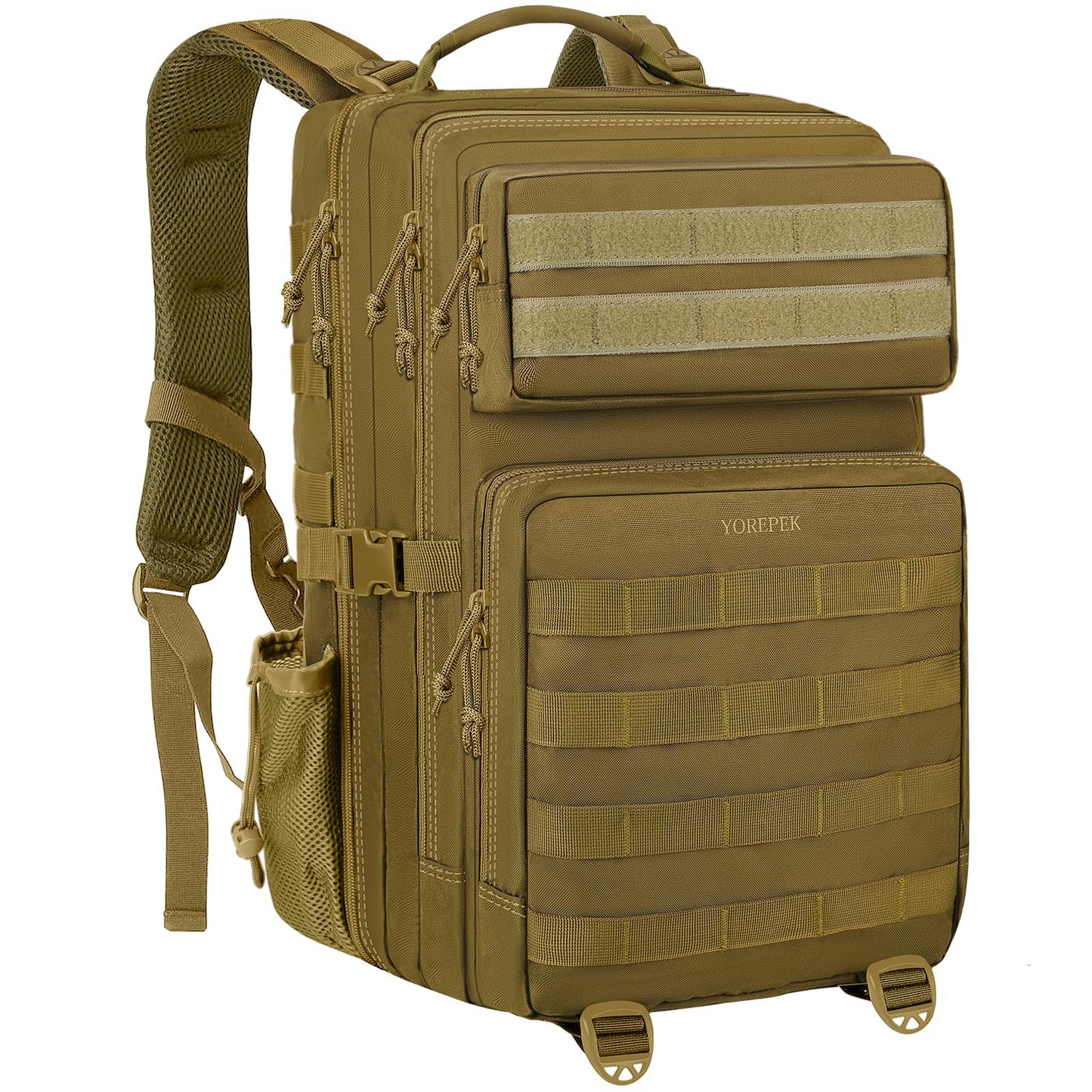 1.ELB Adventure YOREPEK Großer Militär Rucksack Herren, 40L Outdoor Armee Wasserdicht Taktischer Bundeswehr Rucksäcke Molle Assault Survival Tactical Travel Backpack für Camping Trekking Wandern Reise Arbeit, Schwarz