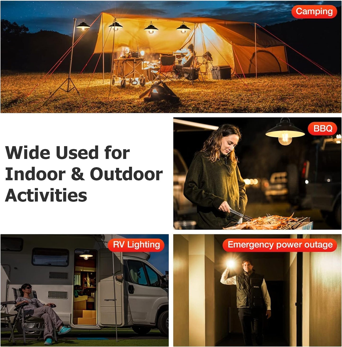 ELB Campinglampe Aufladbar, Yizhet Retro Campinglaterne LED Campingleuchte 200 Lumen IPX4 Wasserdicht 2600 mAh LED Camping Laterne Zeltlampe für Camping, Notfall Stromausfälle (Warmweiß)