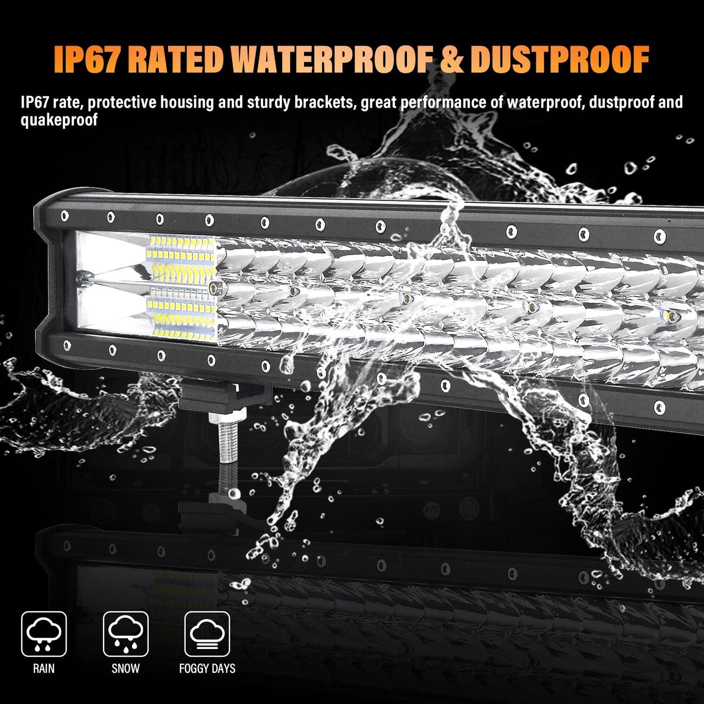 ELB AUXTINGS 22 Zoll 324W dreireihiger LED Arbeitslicht Bar Autoscheinwerfer Offroad Flutlicht Scheinwerfer 6000K imprägniern IP67 Arbeits-Licht 12V 24V