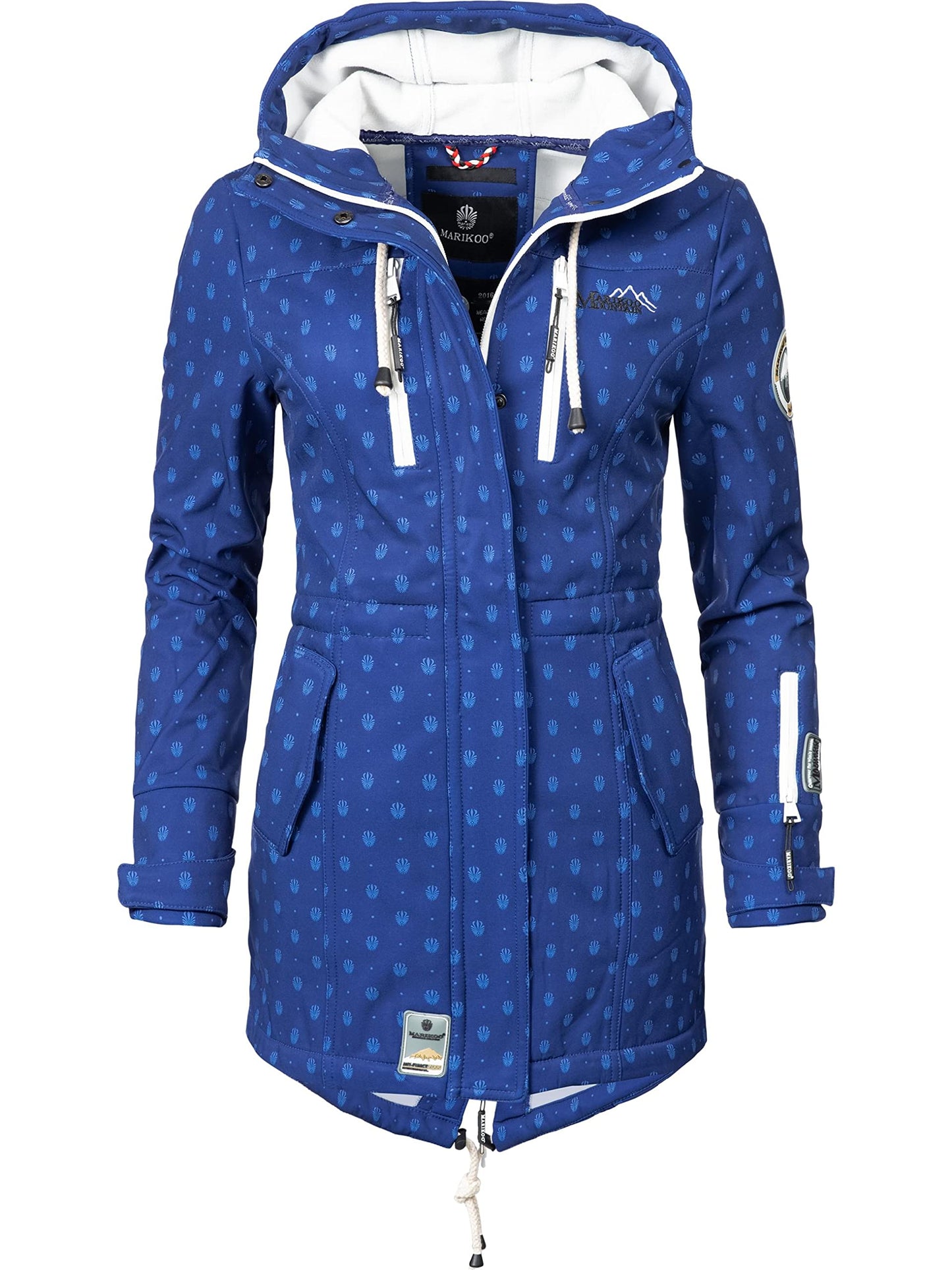 MARIKOO Damen Übergangsjacke Softshellmantel wasserdicht atmungsaktiv mit Kapuze Zimtzicke XS-3XL