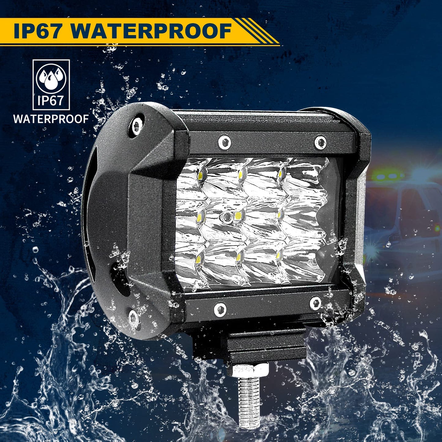 ELB AUXTINGS 22 Zoll 324W dreireihiger LED Arbeitslicht Bar Autoscheinwerfer Offroad Flutlicht Scheinwerfer 6000K imprägniern IP67 Arbeits-Licht 12V 24V