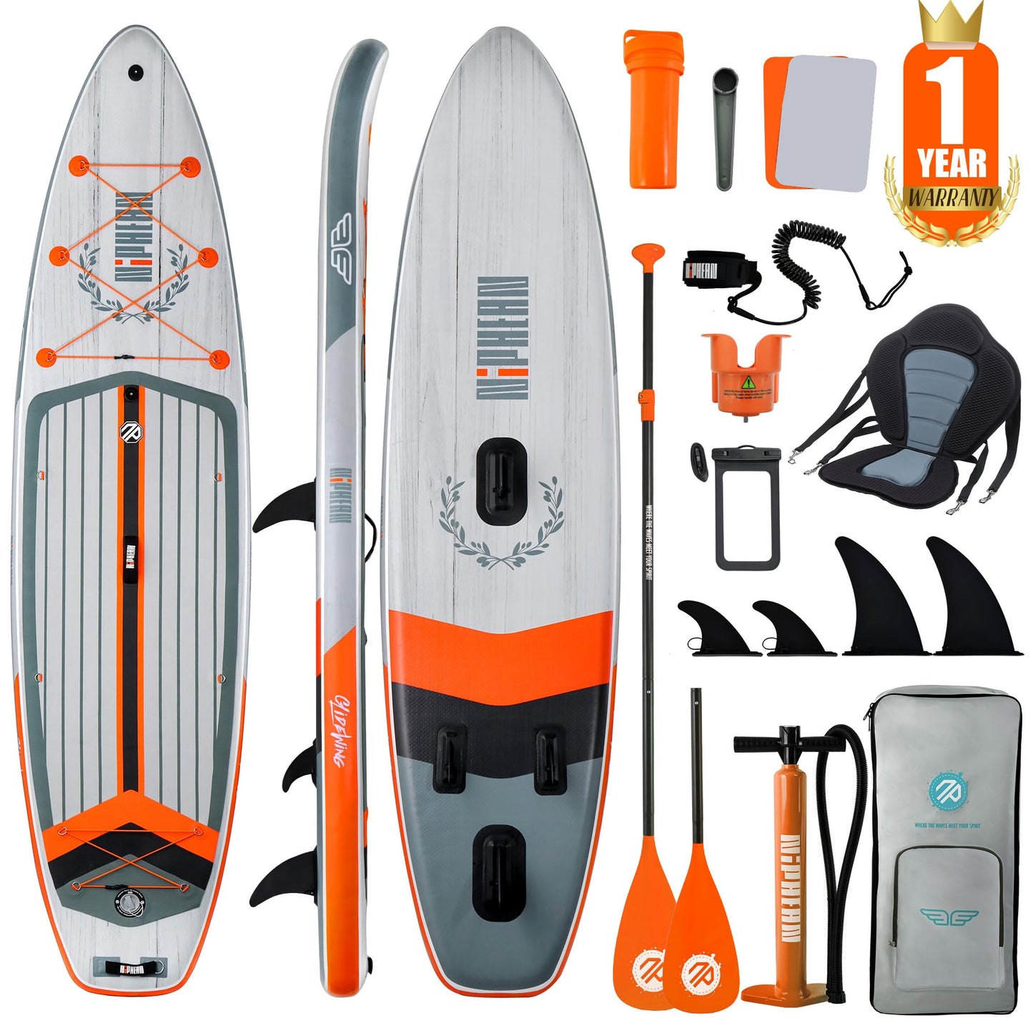 ELB Explore - Niphean Stand up Paddle Board mit Ausgewogenem Flügeldesign und robustem SUP Zubehör, 335cm Stabil Inflatable Paddle Boards for Adults, Sup Board, Stand up Paddling Board mit Sitz, Paddleboard