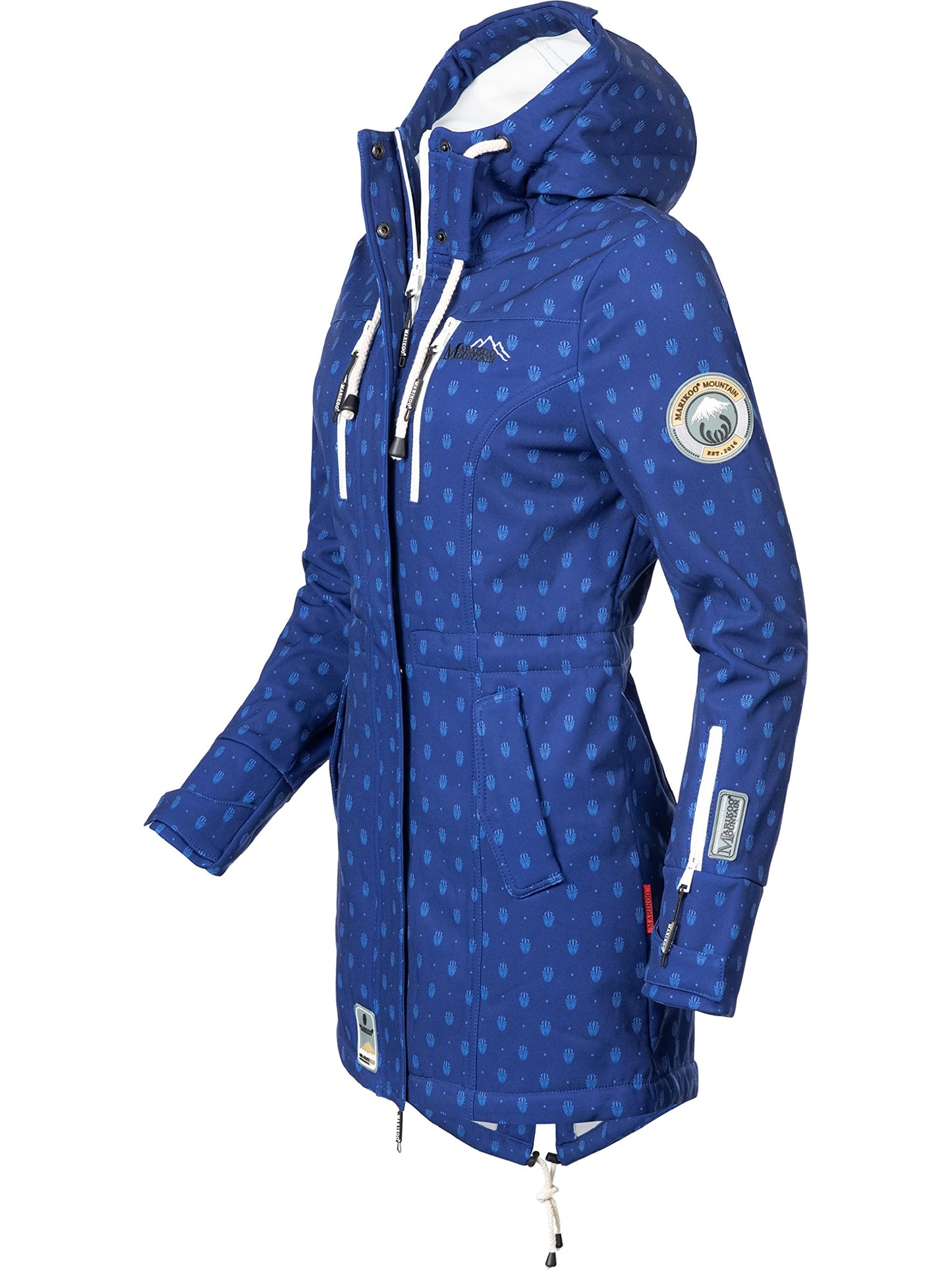 MARIKOO Damen Übergangsjacke Softshellmantel wasserdicht atmungsaktiv mit Kapuze Zimtzicke XS-3XL