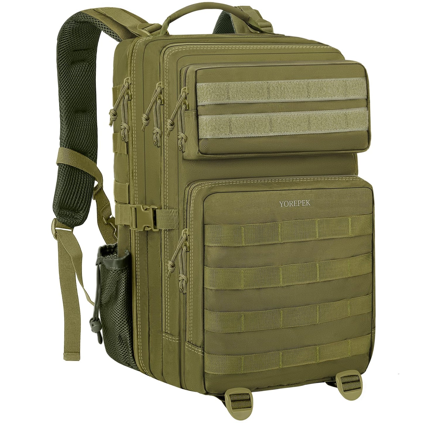 1.ELB Adventure YOREPEK Großer Militär Rucksack Herren, 40L Outdoor Armee Wasserdicht Taktischer Bundeswehr Rucksäcke Molle Assault Survival Tactical Travel Backpack für Camping Trekking Wandern Reise Arbeit, Schwarz
