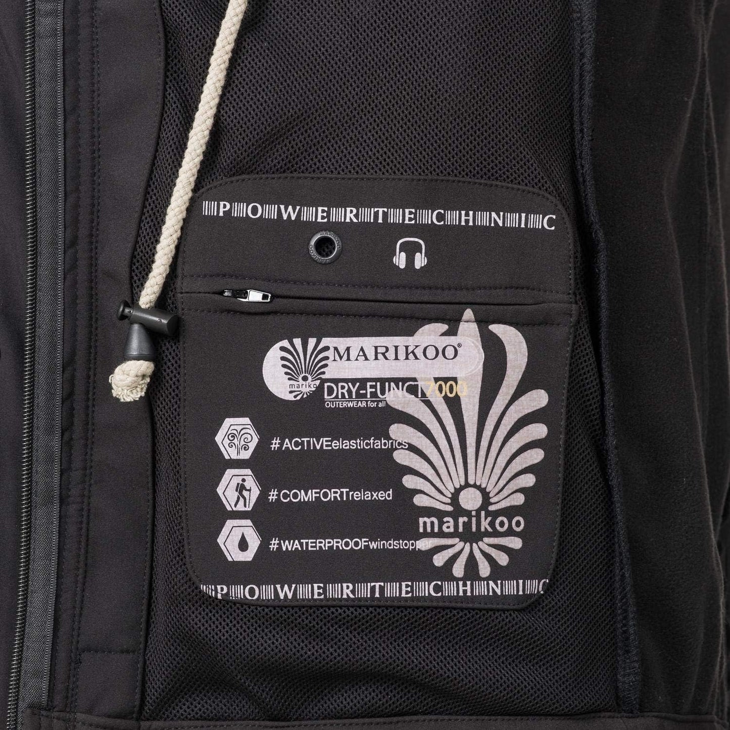 MARIKOO Damen Übergangsjacke Softshellmantel wasserdicht atmungsaktiv mit Kapuze Zimtzicke XS-3XL