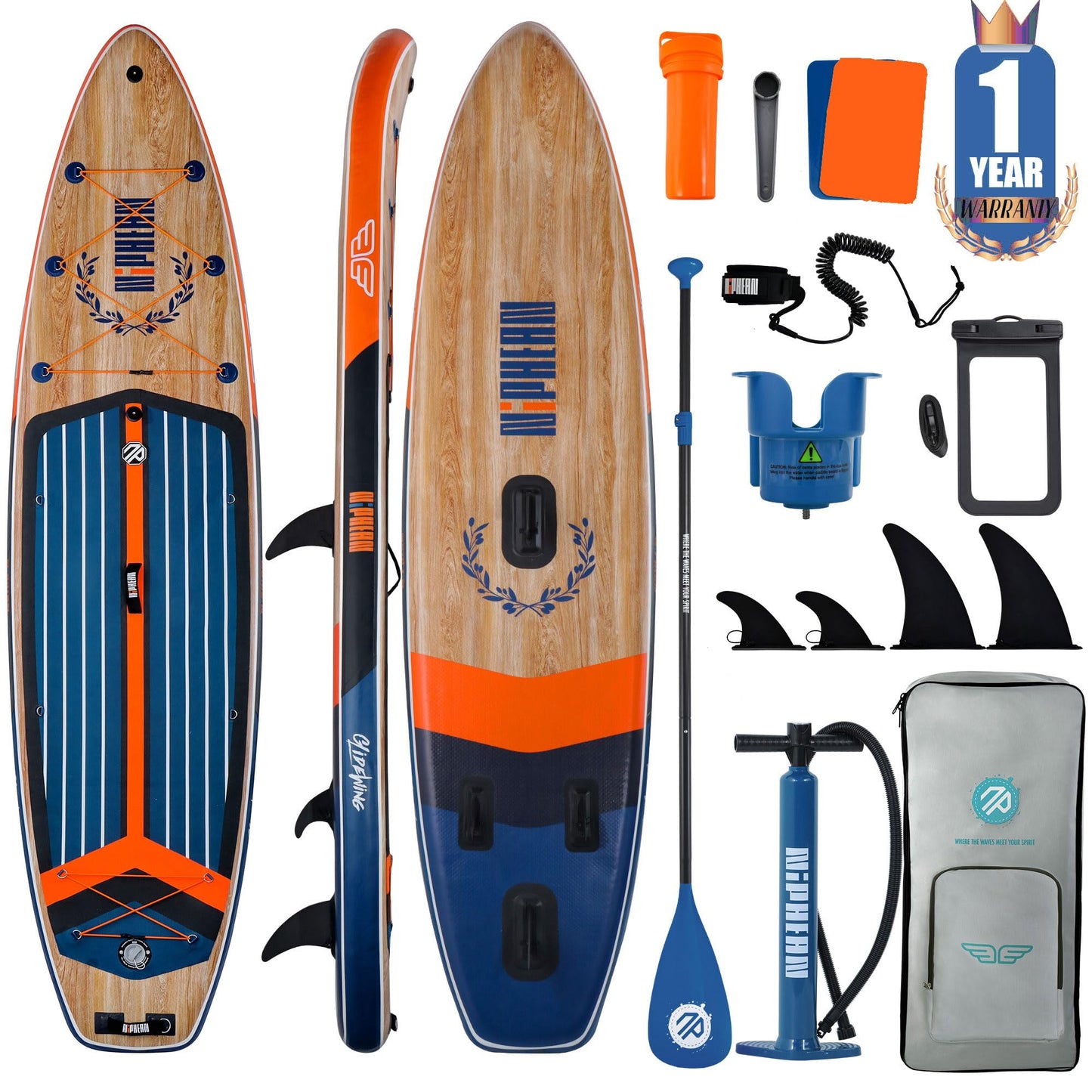 ELB Explore - Niphean Stand up Paddle Board mit Ausgewogenem Flügeldesign und robustem SUP Zubehör, 335cm Stabil Inflatable Paddle Boards for Adults, Sup Board, Stand up Paddling Board mit Sitz, Paddleboard