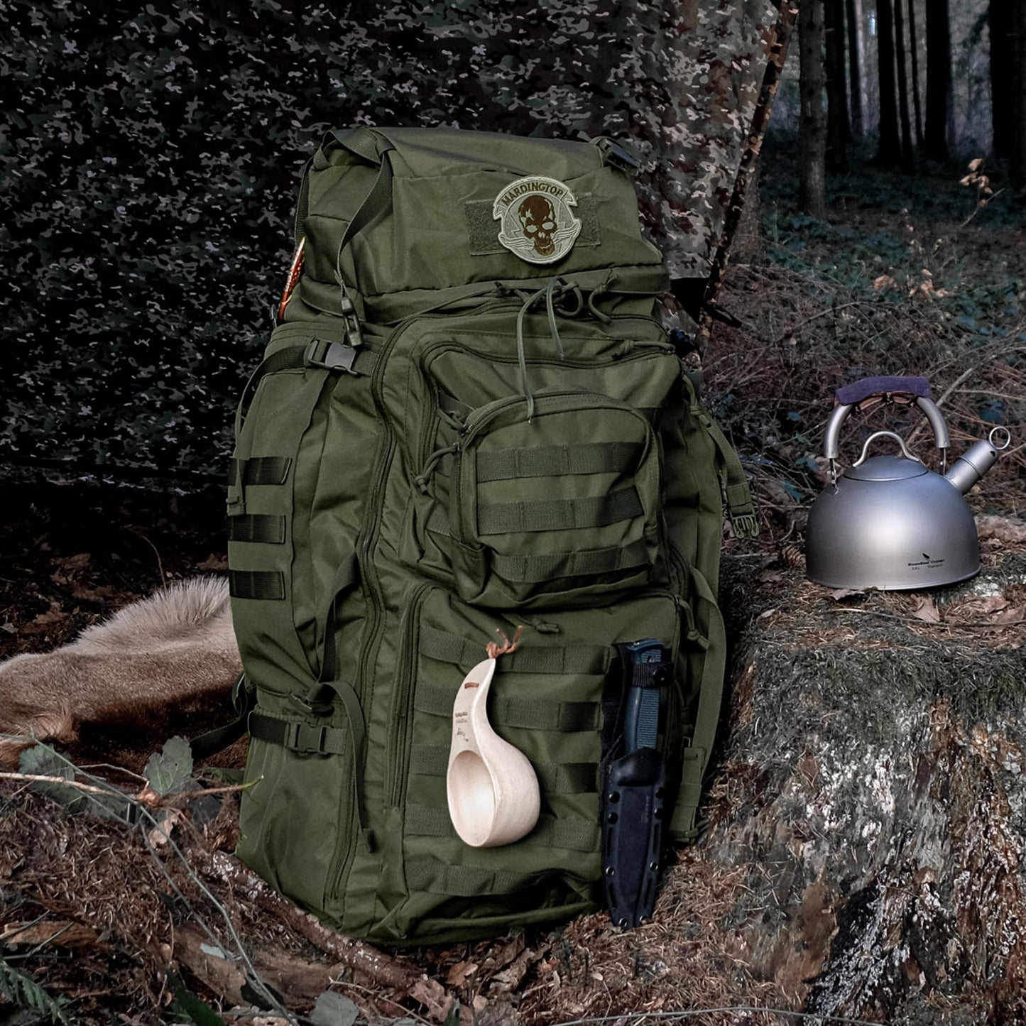 ELB Marder Mardingtop 75L Rucksack Taktischer Rucksack Wanderrucksack Trekkingrucksack YKK Zipper mit der großen Kapazität