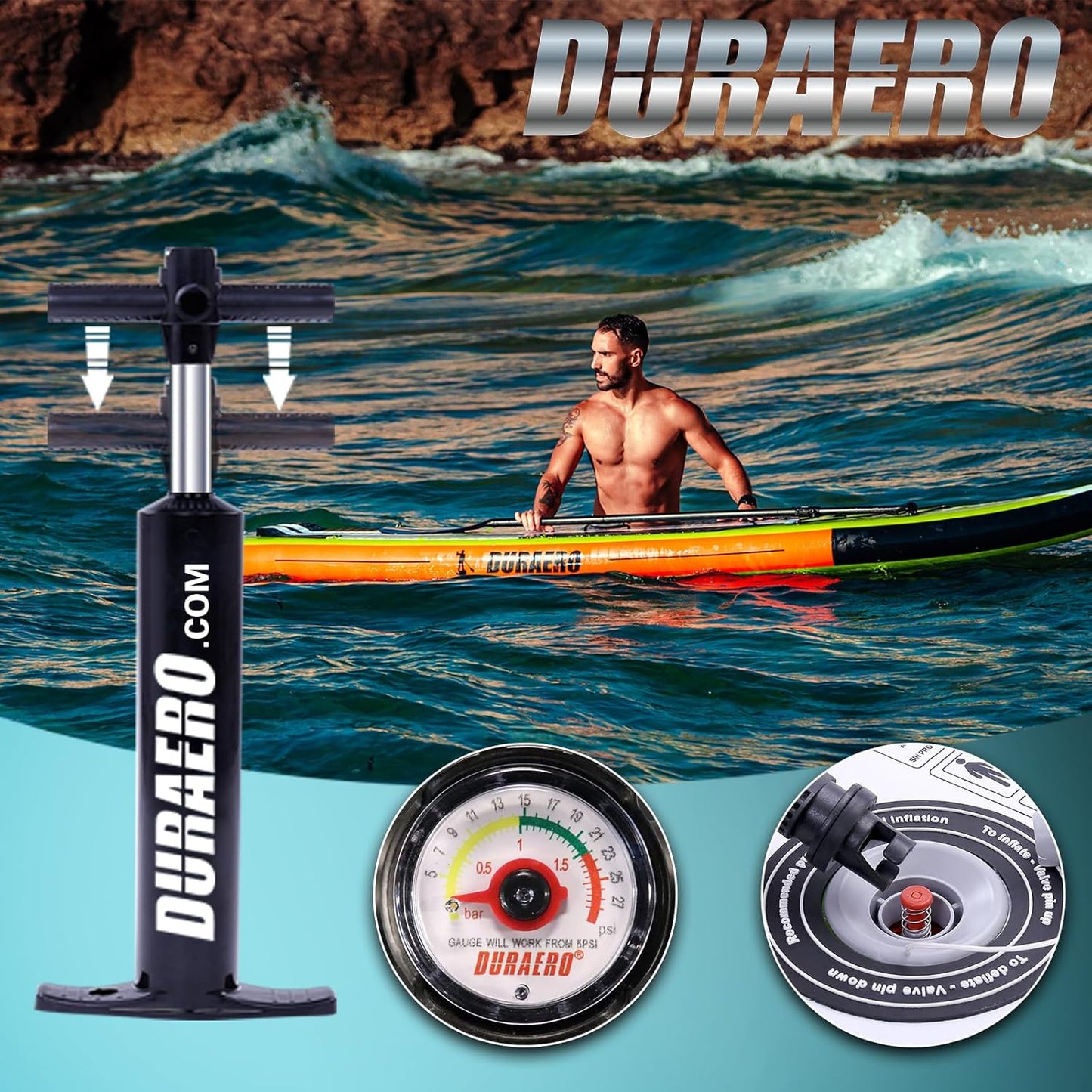 3.ELB Adventure Stand up Paddling Board Aufblasbare SUP Board Set, inkl. Kajak Sitz, 330x76x15cm, Tragkraft bis 150Kg, Cam Halterung, Integrierte Kick-Pad, 3 Finnen, Verstellbares Doppel-Paddel, Komplettes Zubehör