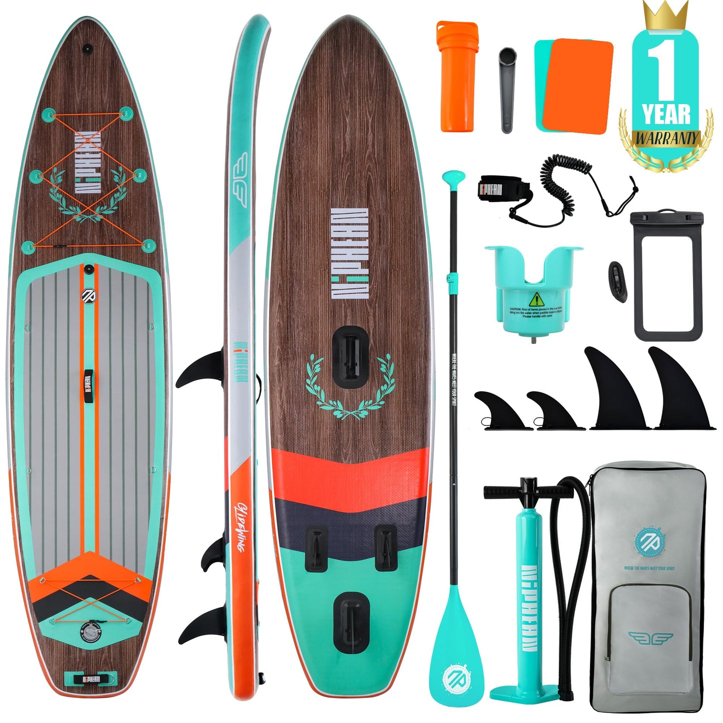 ELB Explore - Niphean Stand up Paddle Board mit Ausgewogenem Flügeldesign und robustem SUP Zubehör, 335cm Stabil Inflatable Paddle Boards for Adults, Sup Board, Stand up Paddling Board mit Sitz, Paddleboard