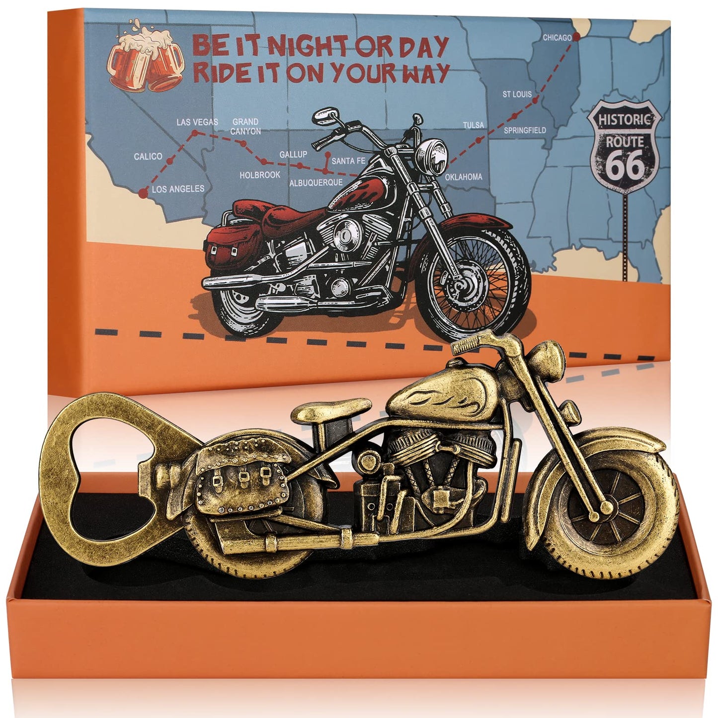 LULLEA Motorrad-Geschenke für Männer, Motorrad-Flaschenöffner, lustige Biergeschenke für Männer, Ihn, Vater, einzigartige dunkelsilberne Gadgets, Vatergeschenke, Valentinstag, Weihnachten, Geschenke