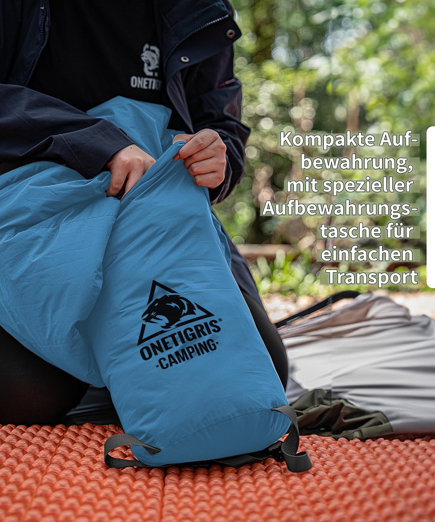 OneTigris Schlafsack Outdoor kleines Packmaß 3 Jahreszeiten 8 °C -15 °C Mumienschlafsack Ultraleicht kompakt für Camping, Reisen, Wandern