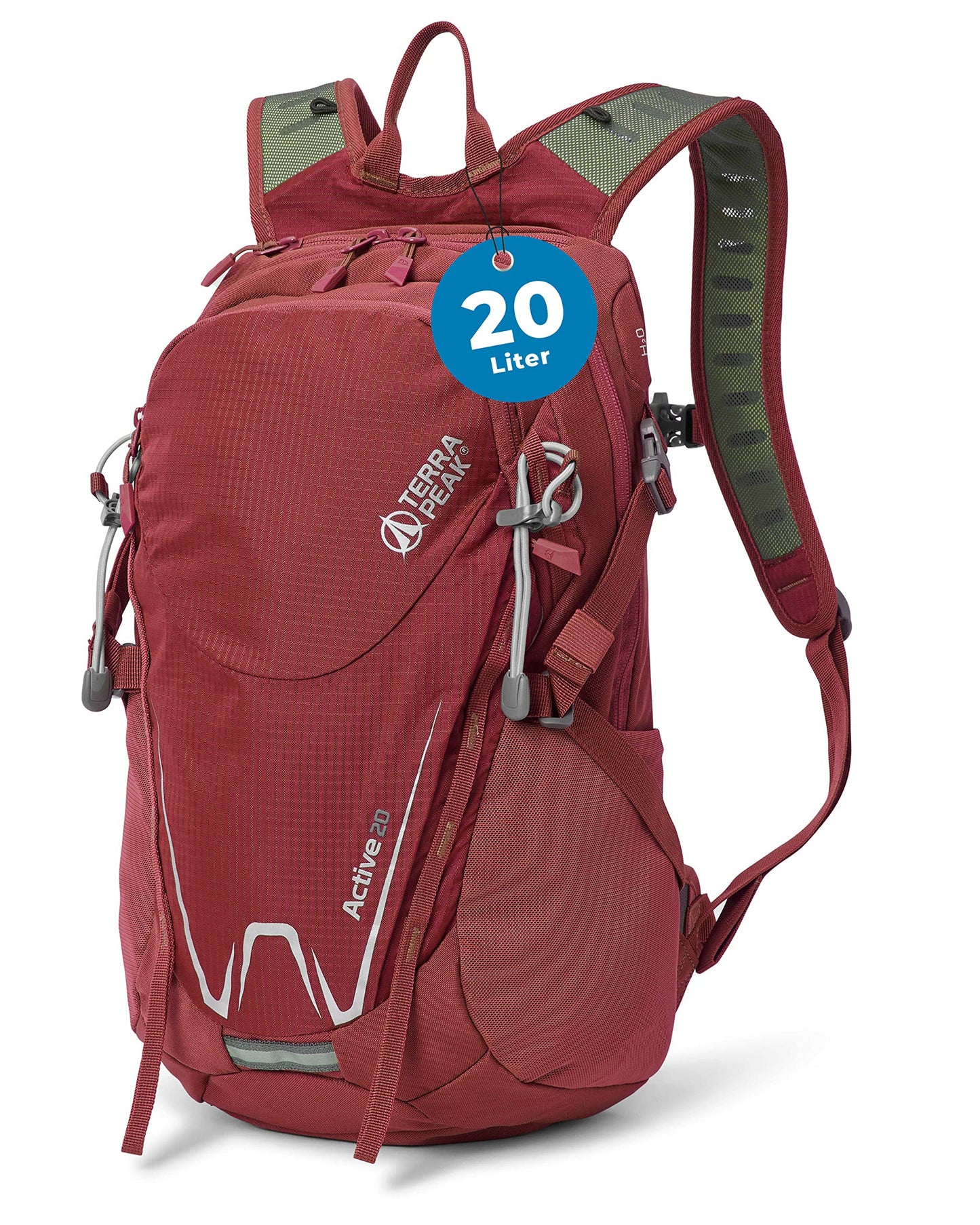 ELB walk Terra Peak Wanderrucksack 20L Active 20 Premium (klein) Trekkingrucksack mit Rückenbelüftung, Regenschutz-hülle & Trinksystem-Halterung, aus atmungsaktivem 3D Air Mesh, Outdoor Daypack mit Hüftgurt