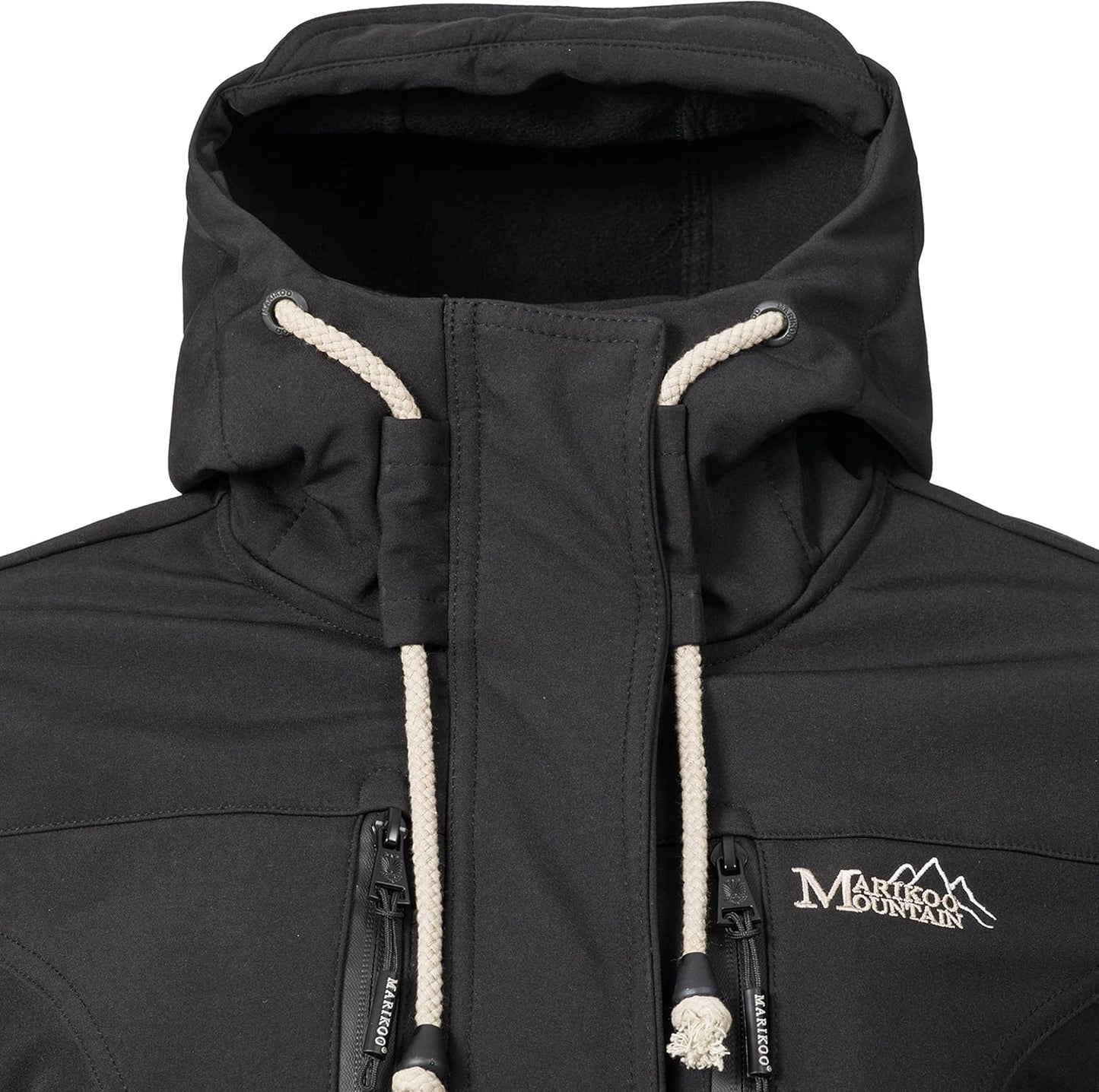 MARIKOO Damen Übergangsjacke Softshellmantel wasserdicht atmungsaktiv mit Kapuze Zimtzicke XS-3XL