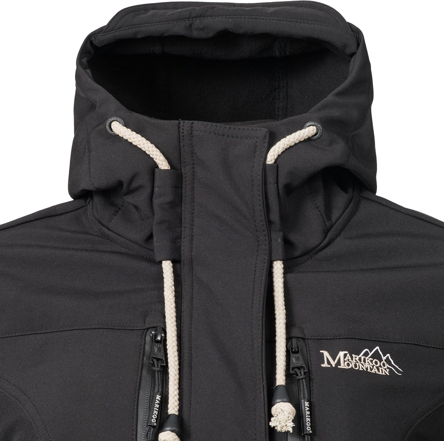 MARIKOO Damen Übergangsjacke Softshellmantel wasserdicht atmungsaktiv mit Kapuze Zimtzicke XS-3XL