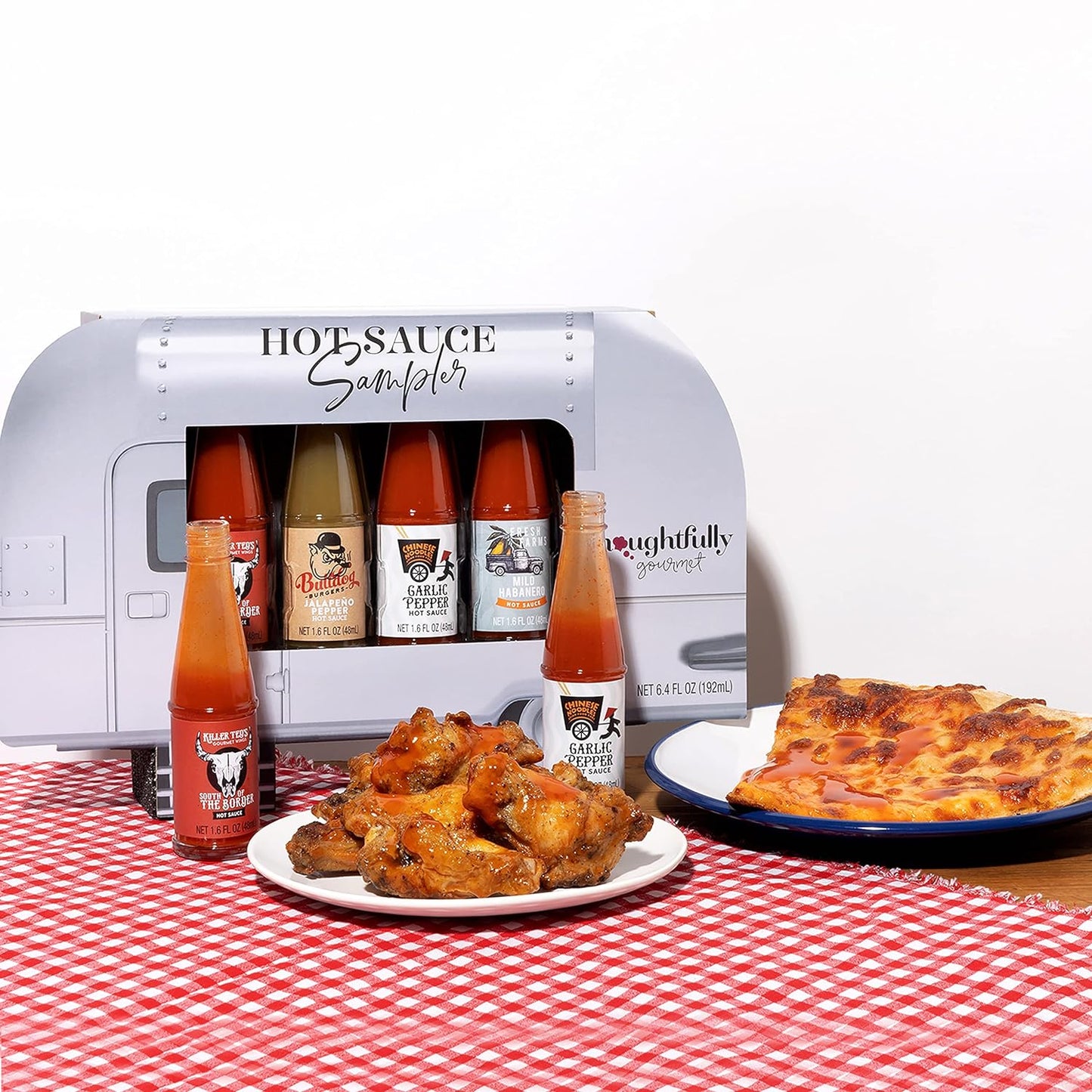 Thoughtfully - Scharfe Saucen Geschenkset - Street Food Truck Airstream Probierset Mit 4 Pikanten Chili-Saucen - Geschenk für Männer und Frauen