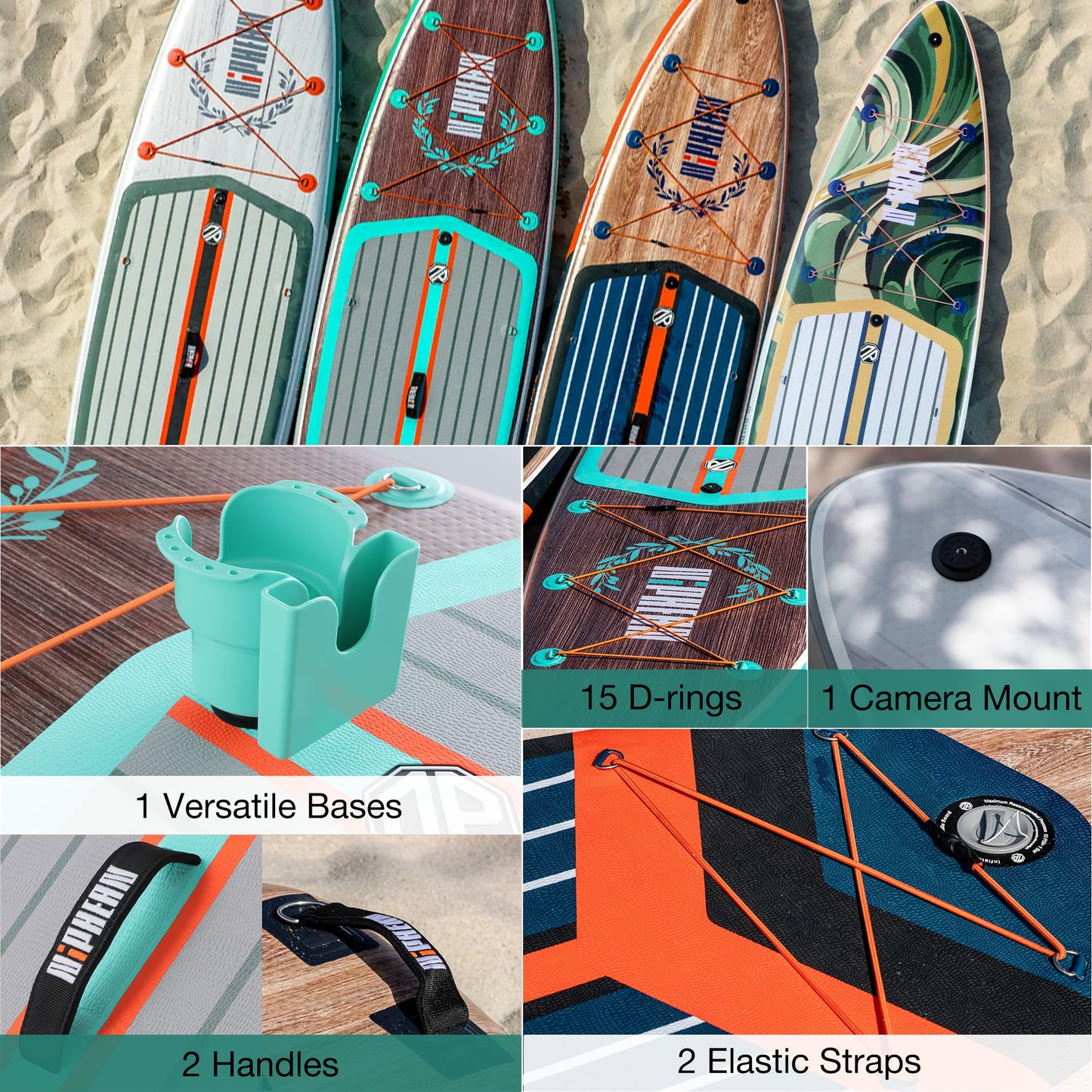 ELB Explore - Niphean Stand up Paddle Board mit Ausgewogenem Flügeldesign und robustem SUP Zubehör, 335cm Stabil Inflatable Paddle Boards for Adults, Sup Board, Stand up Paddling Board mit Sitz, Paddleboard