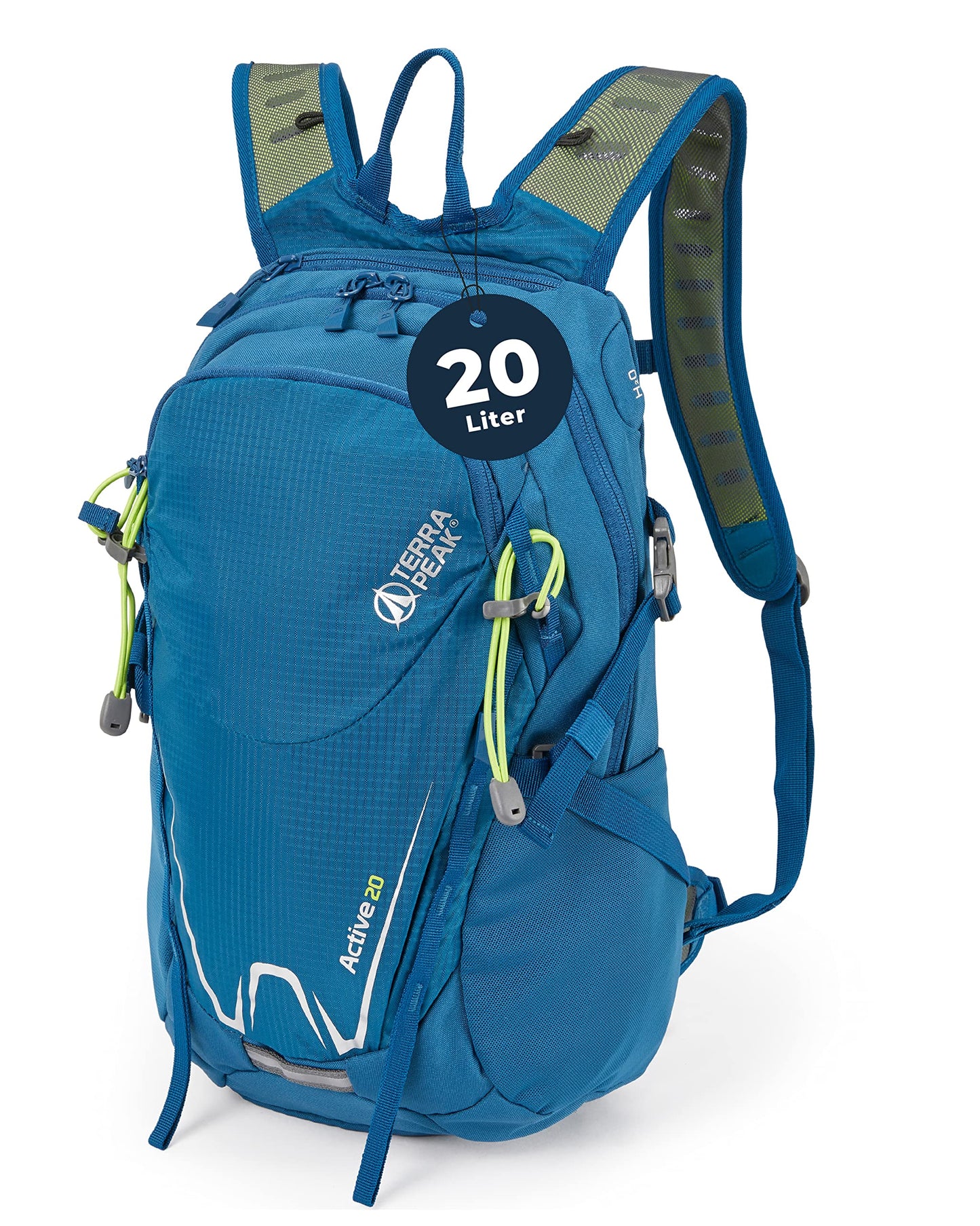 ELB walk Terra Peak Wanderrucksack 20L Active 20 Premium (klein) Trekkingrucksack mit Rückenbelüftung, Regenschutz-hülle & Trinksystem-Halterung, aus atmungsaktivem 3D Air Mesh, Outdoor Daypack mit Hüftgurt