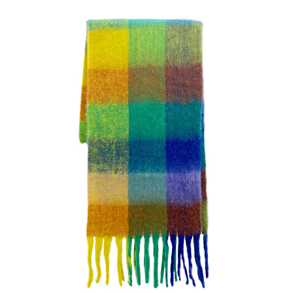 WACOON Schal bunt, lang Imitation Cashmere Tassel Rainbow Scarf