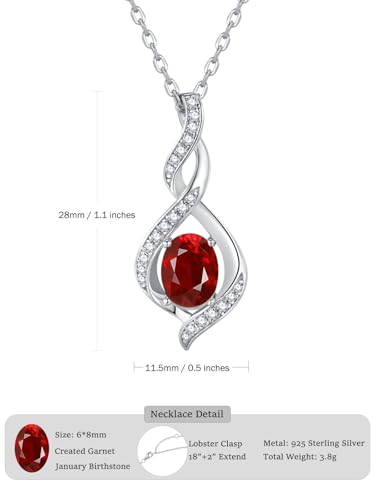 ELB See Leva Jewkis 925 Sterling Silber Edelstein Geburtsstein Halskette Infinity Anhänger Schmuck Geburtstag Schmuck für Frauen Mädchen Mutter, 40+5 CM