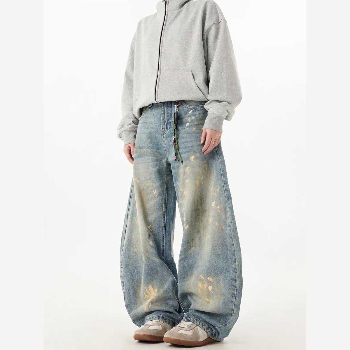 WACOON 1a Hand-Painted Loose Streetwear Jeans