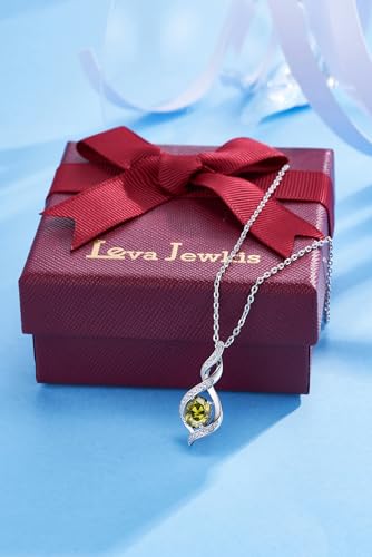 ELB See Leva Jewkis 925 Sterling Silber Edelstein Geburtsstein Halskette Infinity Anhänger Schmuck Geburtstag Schmuck für Frauen Mädchen Mutter, 40+5 CM
