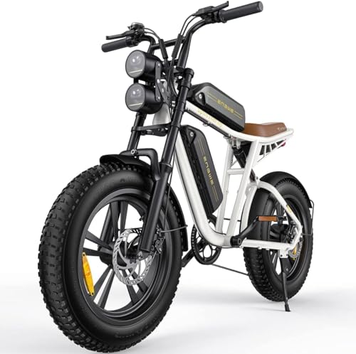 ELB Bigfoot ENGWE E Bike Herren Elektrofahrräder-Ebike mit einem Akku/ 2 Akkus, E-Bike 20 * 4.0 Zoll Fette Reifen, Ebike Herren bis zu 75km/150km/90km/170km, Elektrofahrrad 7-Gang, M20/M1