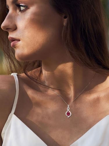 ELB See Leva Jewkis 925 Sterling Silber Edelstein Geburtsstein Halskette Infinity Anhänger Schmuck Geburtstag Schmuck für Frauen Mädchen Mutter, 40+5 CM