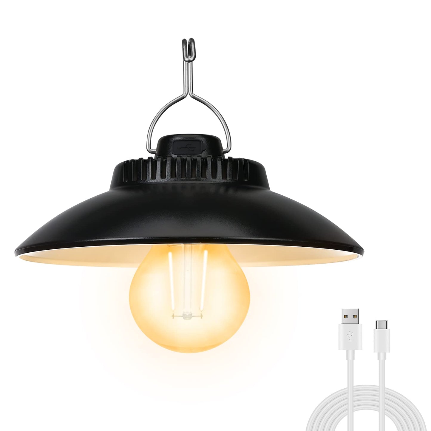 ELB Campinglampe Aufladbar, Yizhet Retro Campinglaterne LED Campingleuchte 200 Lumen IPX4 Wasserdicht 2600 mAh LED Camping Laterne Zeltlampe für Camping, Notfall Stromausfälle (Warmweiß)
