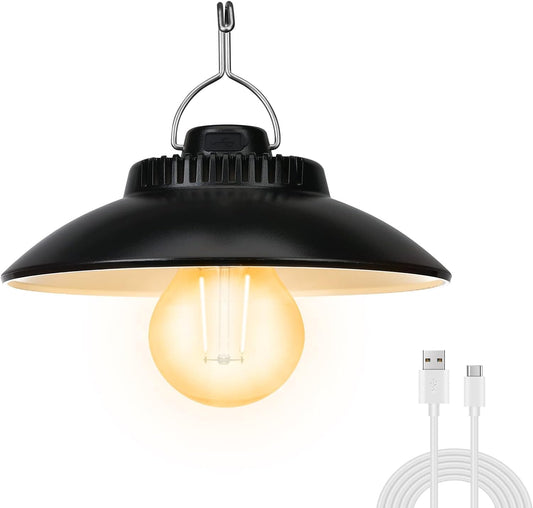 ELB Campinglampe Aufladbar, Yizhet Retro Campinglaterne LED Campingleuchte 200 Lumen IPX4 Wasserdicht 2600 mAh LED Camping Laterne Zeltlampe für Camping, Notfall Stromausfälle (Warmweiß)