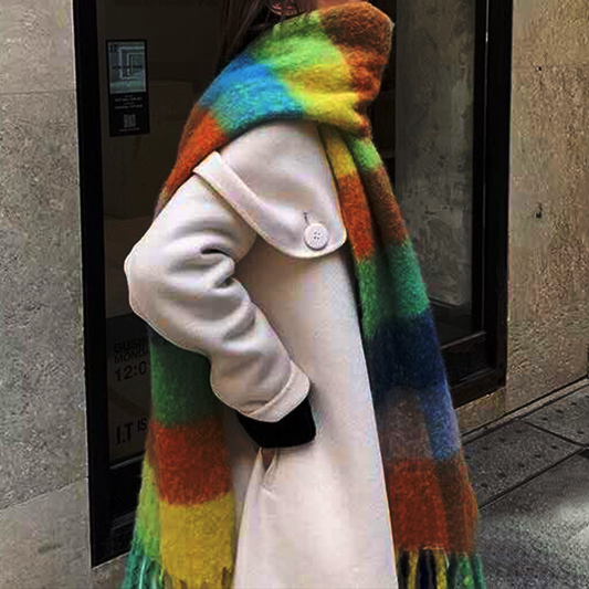 WACOON Schal bunt, lang Imitation Cashmere Tassel Rainbow Scarf