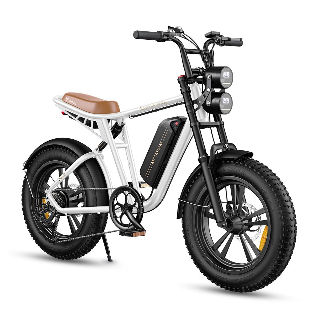 ELB Bigfoot ENGWE E Bike Herren Elektrofahrräder-Ebike mit einem Akku/ 2 Akkus, E-Bike 20 * 4.0 Zoll Fette Reifen, Ebike Herren bis zu 75km/150km/90km/170km, Elektrofahrrad 7-Gang, M20/M1