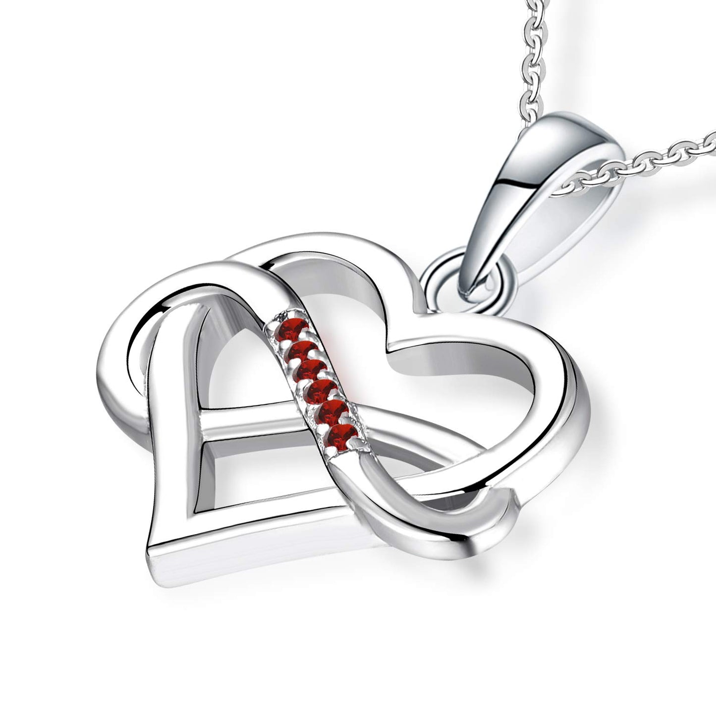 Edersee Herz WISDOM Damen Kette Unendliches Herz Silber 925,Halskette Anhänger mit 3A Zirkonia,Schmuck für Frauen