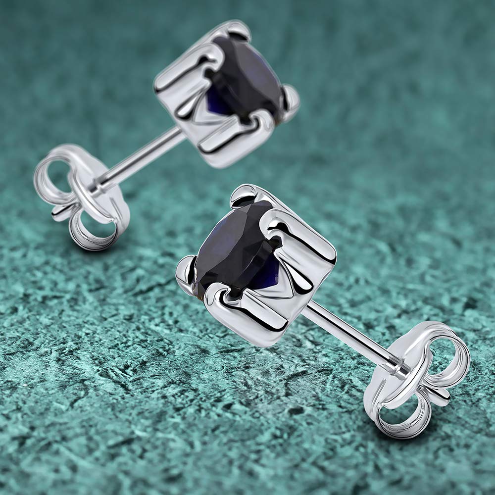 EDERSEENSUCHT- MIORE Schmuck, Ohrringe Damen, Ohrstecker Gold 375 9 Kt Gelbgold/Weißgold, Damenohrringe mit Zirkonia/Saphir/Rubin/Smaragd in Krappenfassung, goldene Ohrstecker Damen, Ohrschmuck